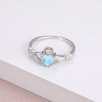 Larimar Heart Ring in Sterling Silver