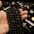 Gold Obsidian Round Beads Strand — Natural Stone for Jewelry Making (4–14mm)