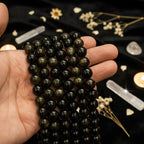 Gold Obsidian Round Beads Strand — Natural Stone for Jewelry Making (4–14mm)