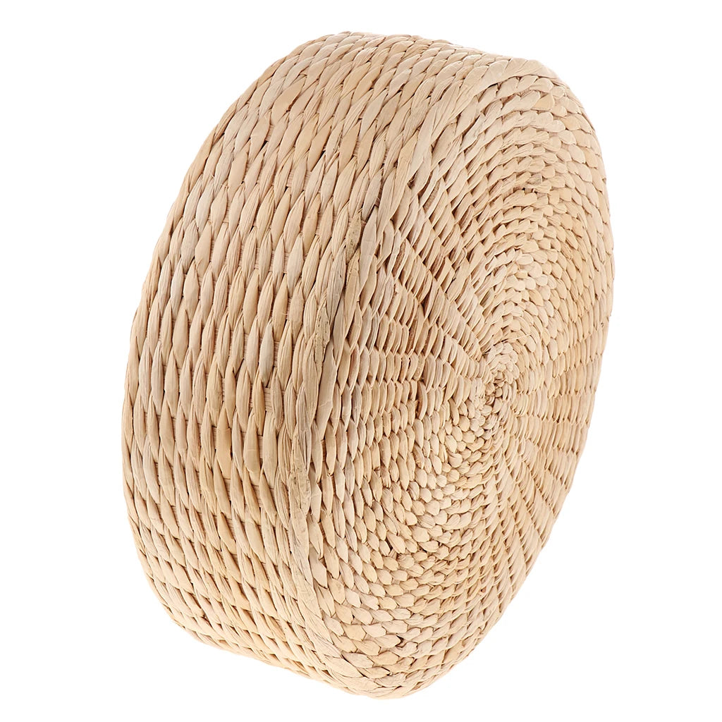 Japanese Woven Straw Round Tatami Cushion | Meditation & Floor Seating