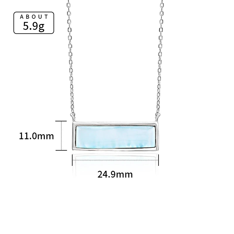 Larimar Bar Pendant Necklace, Minimalist