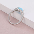 Larimar & Zircon 925 Sterling Silver Ring