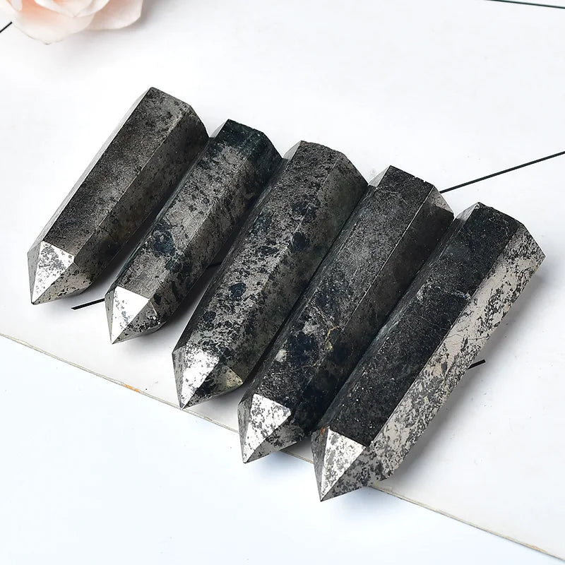 Natural Hematite Crystal Point Tower | Grounding & Protection Wand