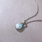 Larimar Teardrop Pendant Necklace