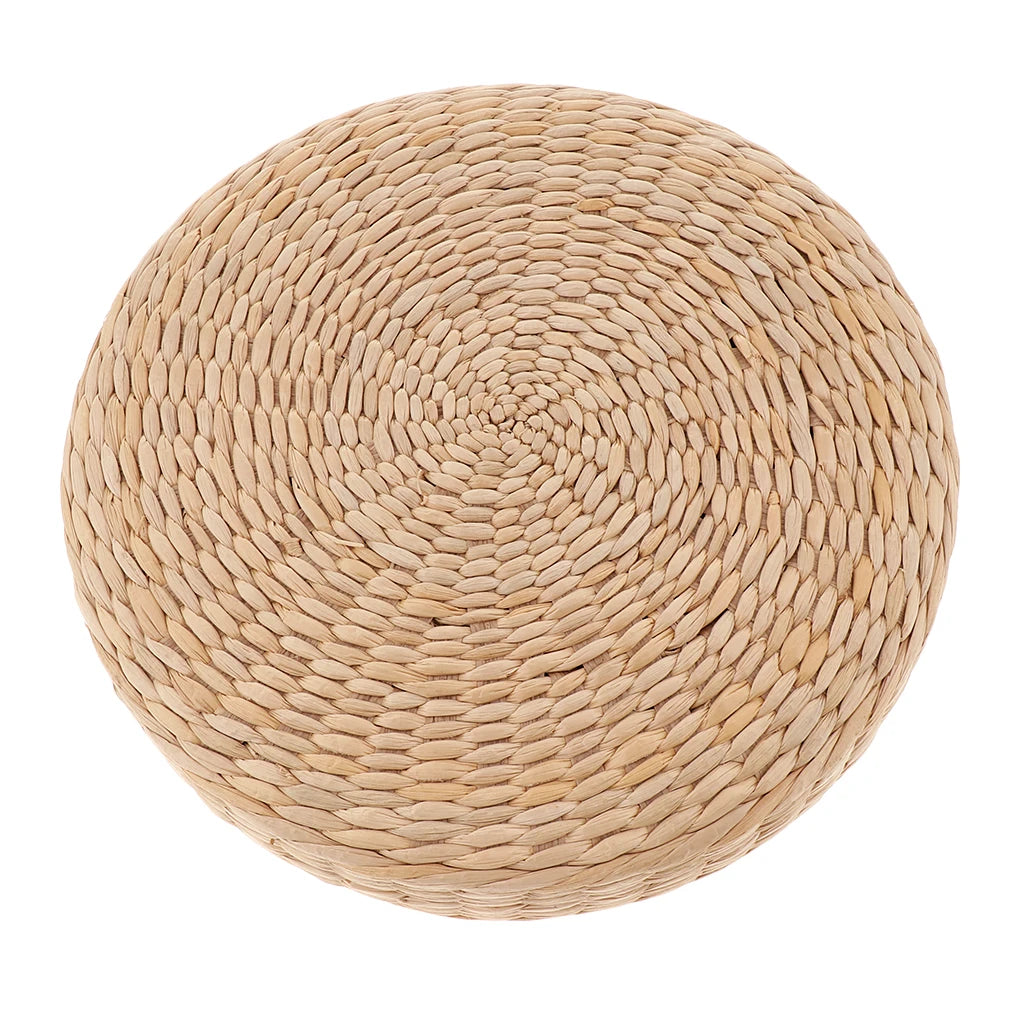Japanese Woven Straw Round Tatami Cushion | Meditation & Floor Seating