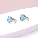 Larimar 925 Silver Heart & Triangle Earrings