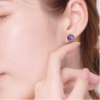 Natural Gemstone Stud Earrings — 8mm Crystal Ball Studs | 16 Healing Stones