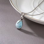 Larimar Teardrop Pendant Necklace