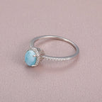 Larimar Ring in 925 Sterling Silver