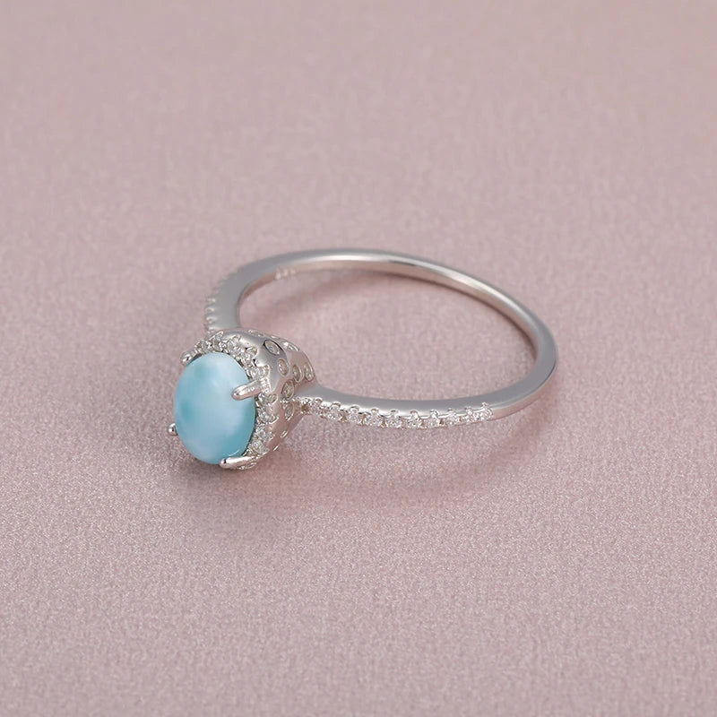Larimar Ring in 925 Sterling Silver