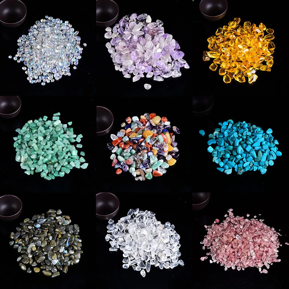 Natural Crystal Chip Gravel | 100g Healing Gemstone Chips for Decor, Grids & Aquariums