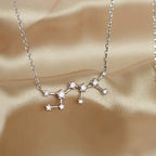 Zodiac Constellation Necklace — Sterling Silver CZ Star Sign Pendant