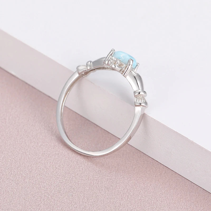 Larimar Heart Ring in Sterling Silver