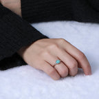 Larimar Rectangular Bezel Ring in 925 Sterling Silver