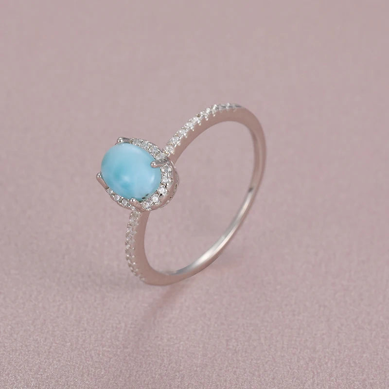 Larimar Ring in 925 Sterling Silver