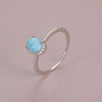 Larimar Ring in 925 Sterling Silver