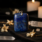 Lapis Lazuli Square Pendant Necklace | Natural Stone Unisex