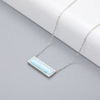 Larimar Bar Pendant Necklace, Minimalist