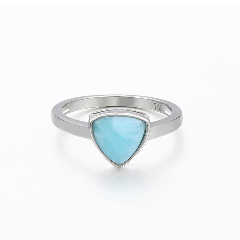 Larimar Trillion-Cut Ring, Slender Band