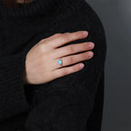 Larimar Trillion-Cut Ring, Slender Band