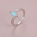Larimar Marquise East West Ring in 925 Sterling Silver