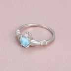 Larimar Heart Ring in Sterling Silver