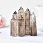 Natural Smoky Quartz Crystal Point Tower | Reiki Healing Wand