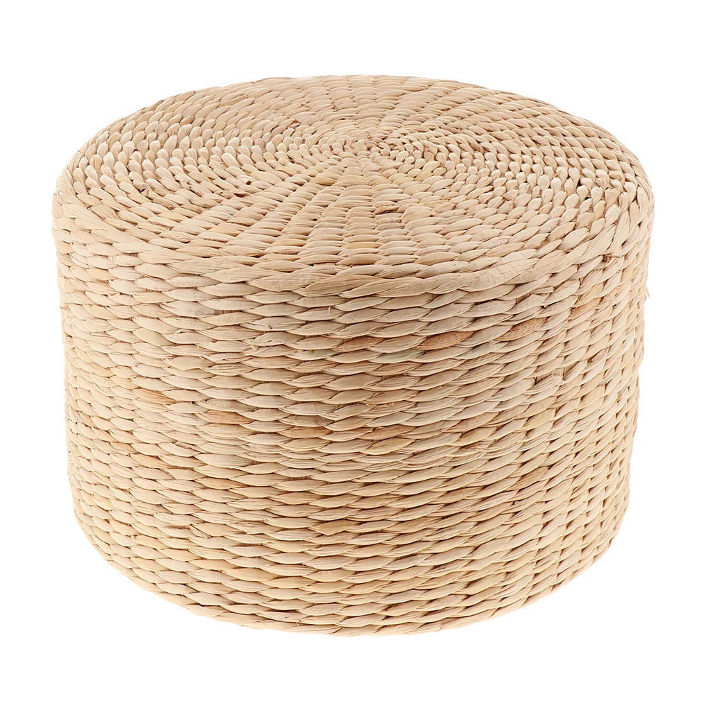 Japanese Woven Straw Round Tatami Cushion | Meditation & Floor Seating