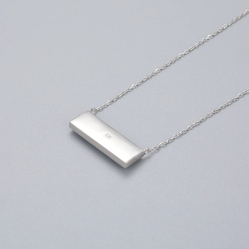Larimar Bar Pendant Necklace, Minimalist