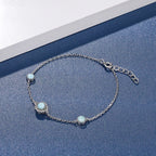 Larimar Geometric Link Bracelet in 925 Sterling Silver