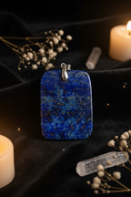 Lapis Lazuli Square Pendant Necklace | Natural Stone Unisex