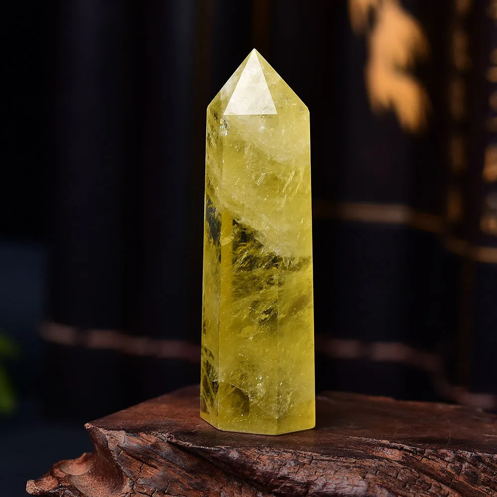 Natural Citrine Crystal Point Tower | Abundance & Solar Energy Wand