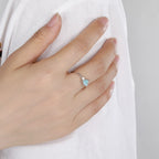 Larimar Heart Ring in 925 Sterling Silver