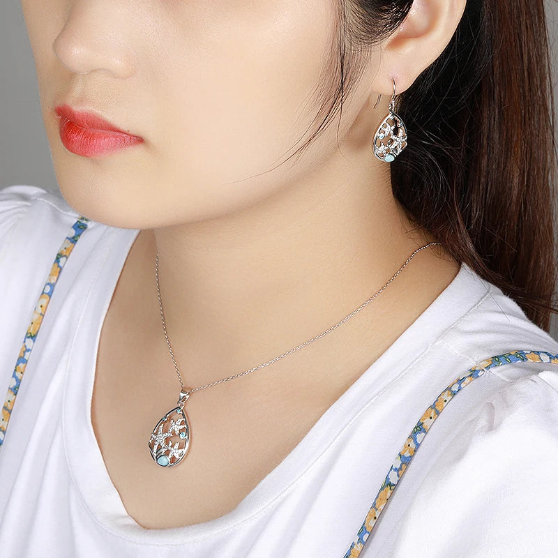 Larimar Starfish Pendant Necklace