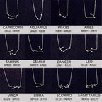 Zodiac Constellation Necklace — Sterling Silver CZ Star Sign Pendant