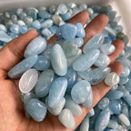 Aquamarine Tumbled Stones | Natural Polished Crystal