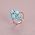 Larimar Four-Stone 925 Sterling Silver Ring