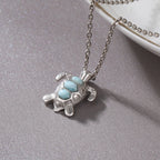 Larimar Sea Turtle Pendant Necklace