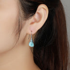 Larimar Shell-Inspired Drop Earrings in 925 Sterling Silver