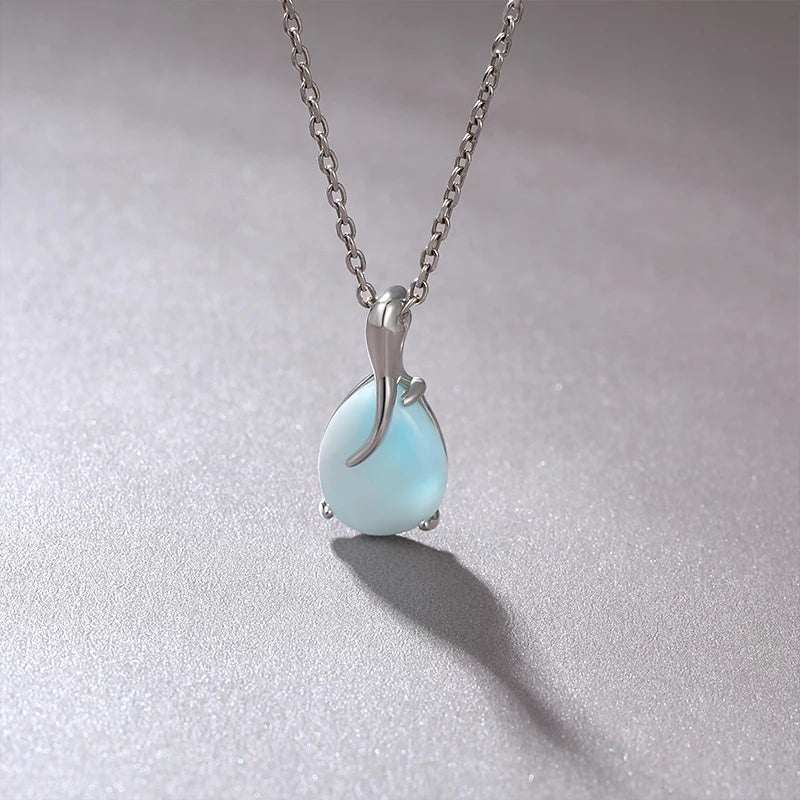 Larimar Teardrop Pendant Necklace