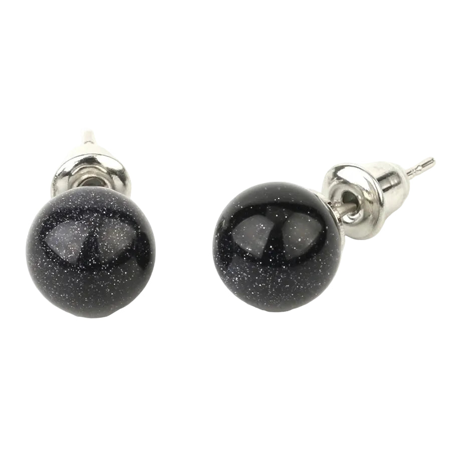 Natural Gemstone Stud Earrings — 8mm Crystal Ball Studs | 16 Healing Stones