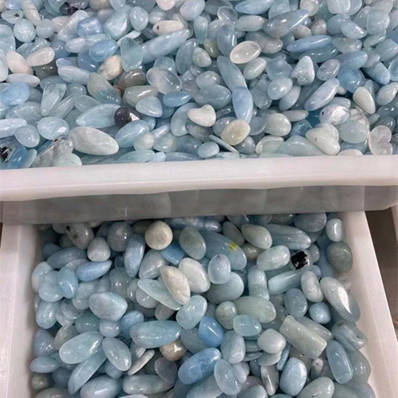 Aquamarine Tumbled Stones | Natural Polished Crystal