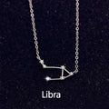 Zodiac Constellation Necklace — Sterling Silver CZ Star Sign Pendant