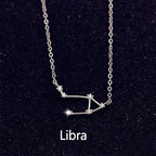 Zodiac Constellation Necklace — Sterling Silver CZ Star Sign Pendant