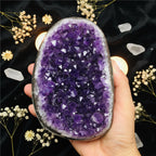 Natural Amethyst Crystal Cluster — Genuine Uruguay Geode Specimen