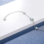 Larimar Geometric Link Bracelet in 925 Sterling Silver