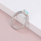Larimar Marquise Solitaire Ring in 925 Sterling Silver