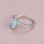 Larimar Marquise East West Ring in 925 Sterling Silver