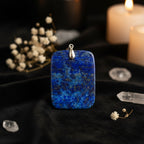 Lapis Lazuli Square Pendant Necklace | Natural Stone Unisex