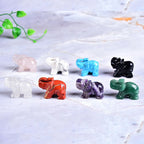 Crystal Elephant Figurine — Hand-Carved Natural Stone Decor